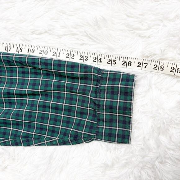J.Crew Men’s Plaid Button Down Shirt XL Green Navy Cotton Long Sleeve - Picture 6 of 7